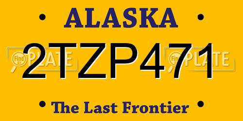 2TZP471 Alaska License Plate