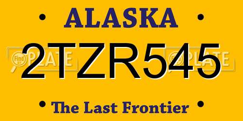 2TZR545 Alaska License Plate