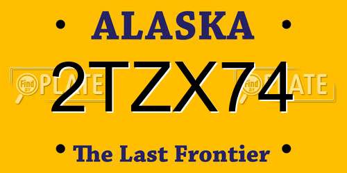 2TZX74 Alaska License Plate