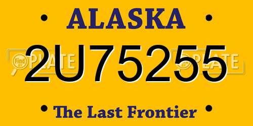2U75255 Alaska License Plate
