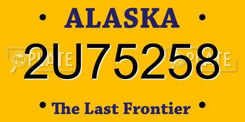 2U75258 Alaska License Plate