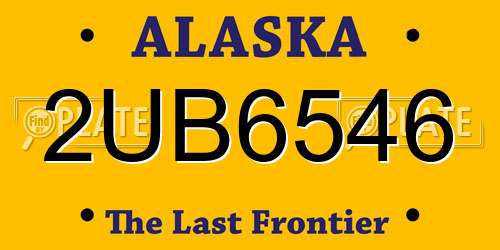2UB6546 Alaska License Plate