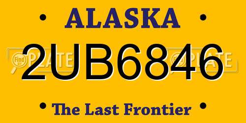 2UB6846 Alaska License Plate