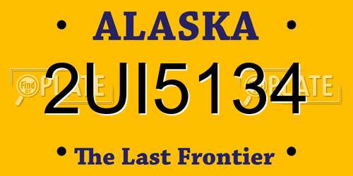 2UI5134 Alaska License Plate