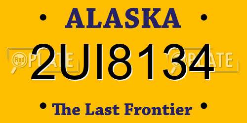 2UI8134 Alaska License Plate