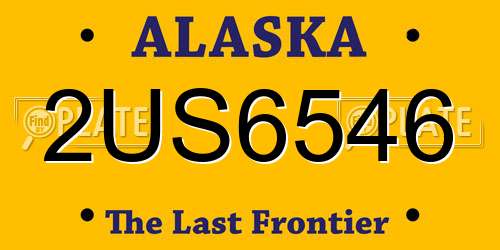 2US6546 Alaska License Plate