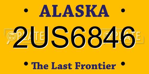 2US6846 Alaska License Plate