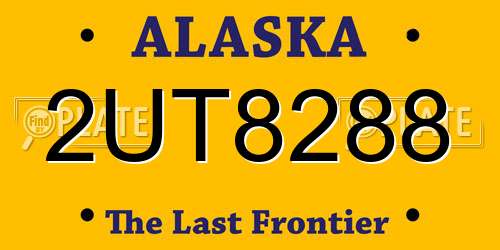 2UT8288 Alaska License Plate