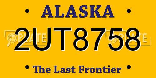 2UT8758 Alaska License Plate