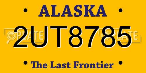 2UT8785 Alaska License Plate