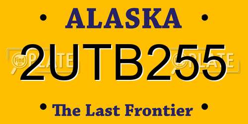 2UTB255 Alaska License Plate