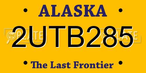 2UTB285 Alaska License Plate
