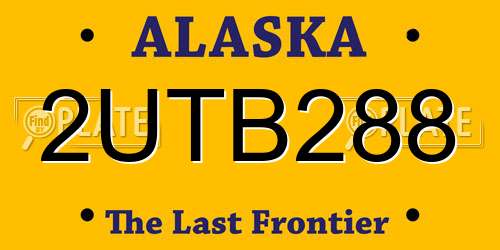2UTB288 Alaska License Plate