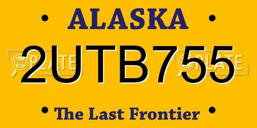 2UTB755 Alaska License Plate