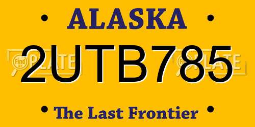 2UTB785 Alaska License Plate