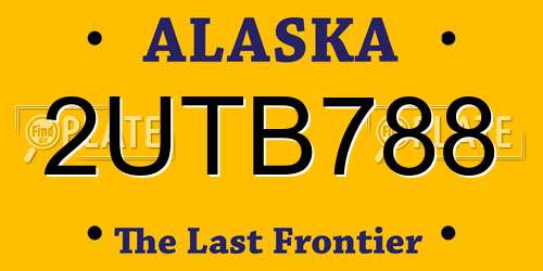 2UTB788 Alaska License Plate