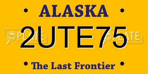 2UTE75 Alaska License Plate