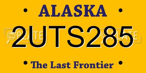 2UTS285 Alaska License Plate