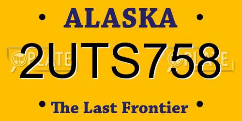 2UTS758 Alaska License Plate