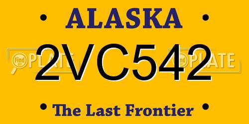 2VC542 Alaska License Plate