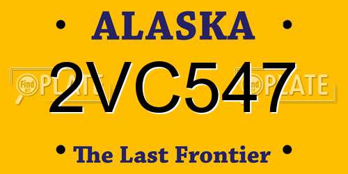2VC547 Alaska License Plate