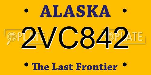 2VC842 Alaska License Plate