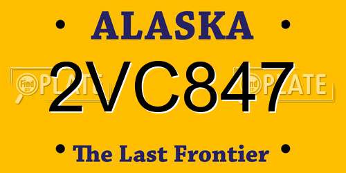 2VC847 Alaska License Plate
