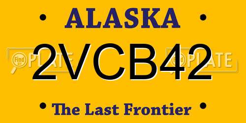 2VCB42 Alaska License Plate