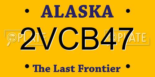 2VCB47 Alaska License Plate