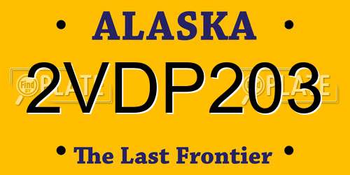 2VDP203 Alaska License Plate