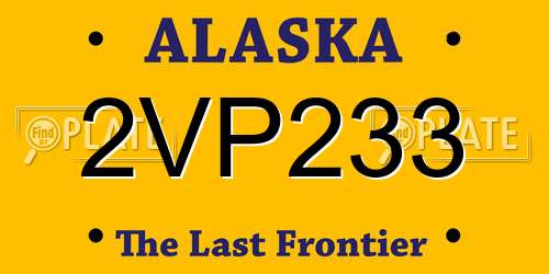 2VP233 Alaska License Plate