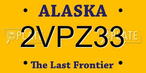 2VPZ33 Alaska License Plate