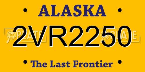 2VR2250 Alaska License Plate