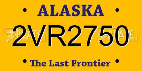 2VR2750 Alaska License Plate