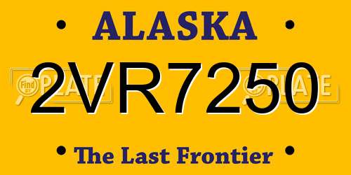 2VR7250 Alaska License Plate