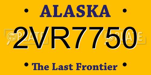 2VR7750 Alaska License Plate