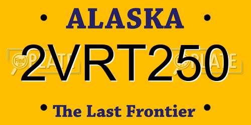 2VRT250 Alaska License Plate