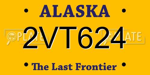 2VT624 Alaska License Plate
