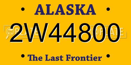 2W44800 Alaska License Plate