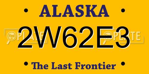 2W62E3 Alaska License Plate