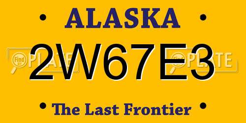 2W67E3 Alaska License Plate