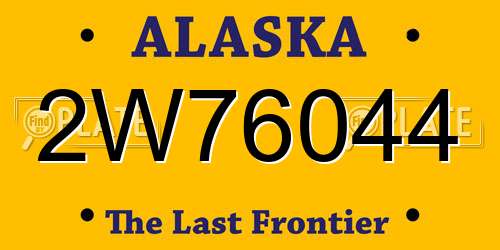 2W76044 Alaska License Plate