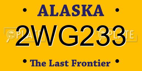 2WG233 Alaska License Plate