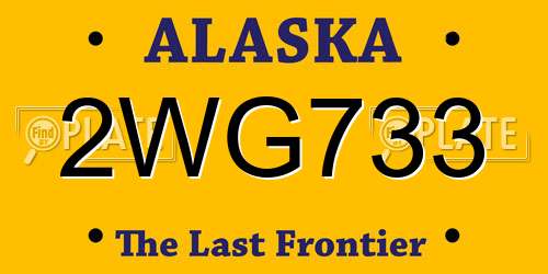 2WG733 Alaska License Plate