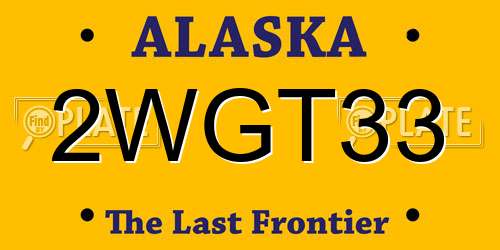 2WGT33 Alaska License Plate