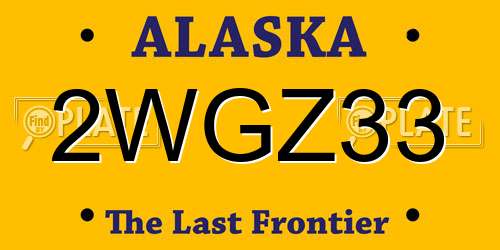 2WGZ33 Alaska License Plate