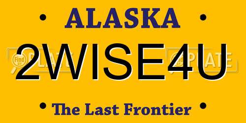 2WISE4U Alaska License Plate