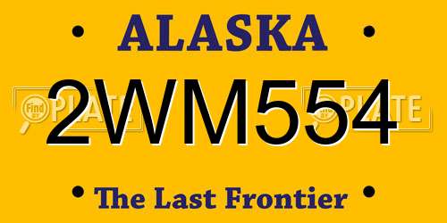 2WM554 Alaska License Plate
