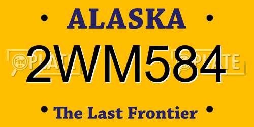 2WM584 Alaska License Plate