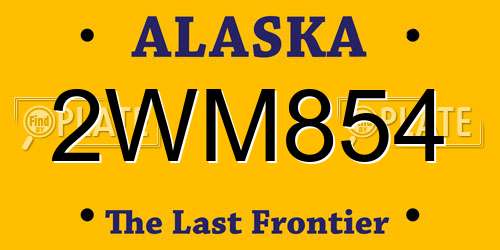2WM854 Alaska License Plate